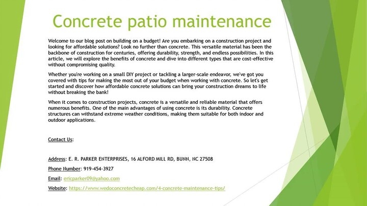 Concrete patio maintenance