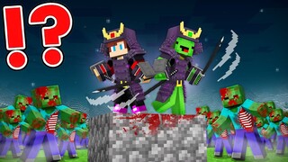 JJ and Mikey in SAMURAI ARMOR vs ZOMBIE APOCALYPSE in Minecraft - Maizen