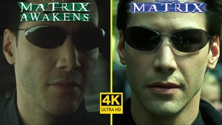 【4K】虚幻引擎5《黑客帝国：觉醒》vs 真人版电影 | 画面对比 | 未来可期以假乱真不是梦！