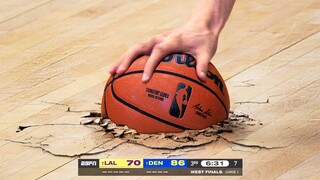 Ball gets stuck during NBA game..