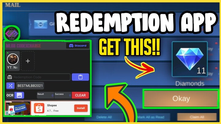 NEW REDEMPTION APP 2021!! 100% WORKING FOR REDEEMING & GET SKINS!! || Mobile Legends