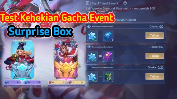 Gacha event surprise box apakah hoki mendapatkan skin epic limited😱