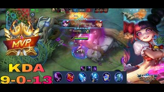 Perfect Gameplay of Lylia I Mvp I 9 Kills 0 Deaths 13 Assists  - Mobile Legends