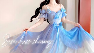 白雪公主看了都会问我要链接的漂亮裙子！谁能拒绝大裙摆呢~160/46kg 连衣裙穿搭分享