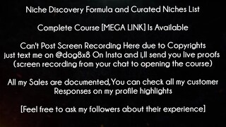 Niche Discovery Formula and Curated Niches List Course download