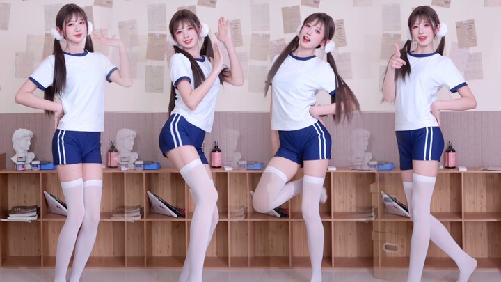 QQ thun lụa trắng chân trần buộc tóc đuôi ngựa đôi thỏ bopeepbopeep
