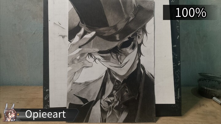 100% drawing process mask man 🎭