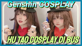 [Genshin Impact, COSPLAY] Hu Tao cosplay di bus