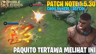 BRODY NERF, CHOU NERF, URANUS NERF, KIMMY BUFF, LUO YI BUFF - PATCH NOTE 1.5.30 MOBILE LEGENDS