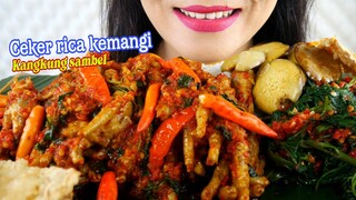 MAKAN CEKER RICA KEMANGI, KANGKUNG SAMBEL BAWANG, JENGKOL GORENG | ASMR MUKBANG INDONESIA