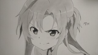 200 menit menggambar Asuna "Sword Art Online" menggunakan kertas ujian Tsinghua [dilukis dengan tang