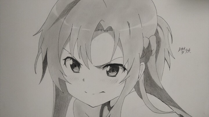 200 minutes to draw Asuna "Sword Art Online" using Tsinghua exam paper [hand-painted]