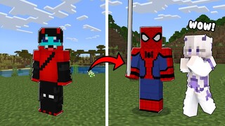 i Became SpiderMan in MINECRAFT PE!! ft. SheyyynPlayz