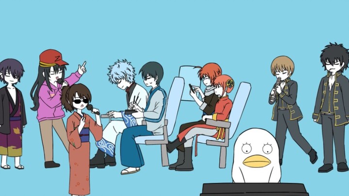 [Gintama] [Deskripsi] Di Shinkansen, Kagura terus menendang kursinya dari belakang