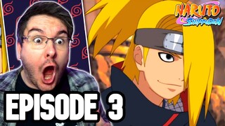 DEIDARA ATTACKS! | Naruto Shippuden Episode 3 REACTION | Anime Reaction