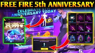 FF 5TH ANNIVERSARY EVENT CALENDAR | FF NEW EVENT | FREE FIRE 5TH ANNIVERSARY REWARDS | NEW EVENT FF