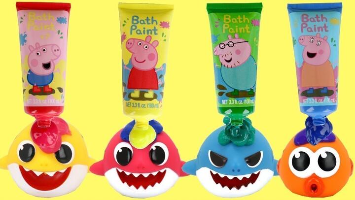 Learn Colors with Pinkfong Baby Shark Bath Paint & Squirt Toy Surprises