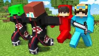 NINJA JJ and Mikey vs Hunters Cash and Nico in Minecraft - Maizen