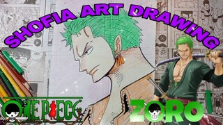 drawing Zorro dari anime one piece