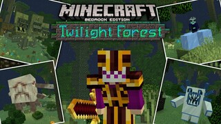 Minecraft มือถือ _ แจก+รีวิว Addon Twilight Forest V.4 ดินแดนป่าสนธยา อัพเดทบอสแ