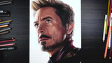I am Iron Man! Drawing Tony Stark by hand with color pencils 