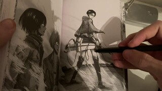 Attack on Titan Manga ASMR | Tapping, page turning and tracing