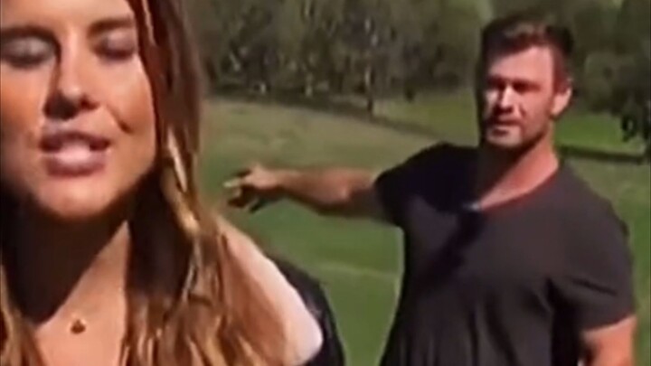When you are giving a weather forecast, Thor suddenly grabs your microphone!