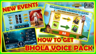 HOW TO GET BHOLA VOICE PACK IN PUBG MOBILE | DAILY FORTUNE EVENT | NEW EVENTS IN PUBG MOBILE