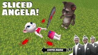 Who Sliced Talking Tom And Angela in Minecraft - Coffin Meme