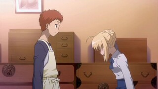 In front of Shirou's prepared meal, Saber becomes gentle and cute