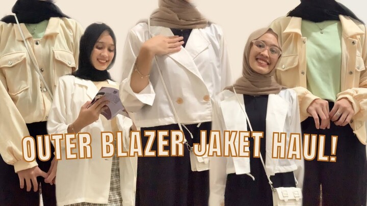 SHOPEE HAUL OUTER, BLAZER, JAKET PUTIH, CREAM START 47k!