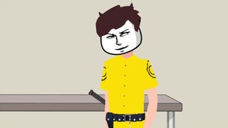 [Rule Weirdness: There are monsters all around me] 80: A red patrolman with horns?