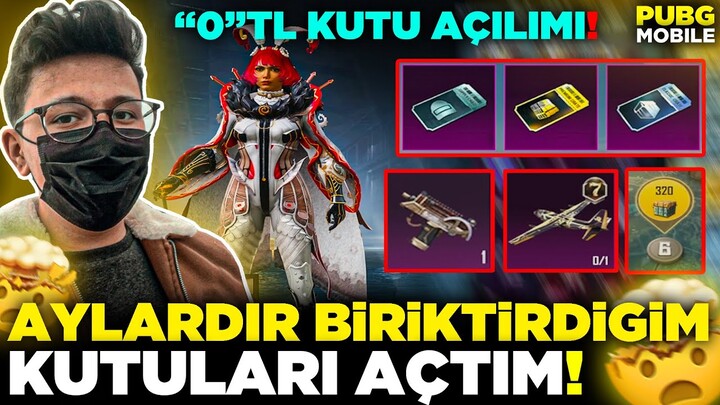 0TL BÜTÇE ile KUTU AÇILIMI! 🤑 AYLARDIR BİRİKTİRDİĞİM KUTULARI AÇTIM!! Pubg Mobile