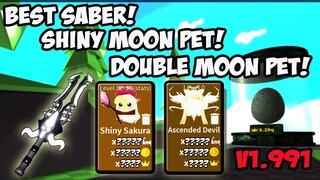 GOT THE BEST SABER BEST PET AND A SHINY MOON PET IN SABER SIMULATOR LATEST UPDATE