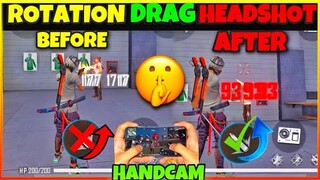 Rotation Drag Headshot Trick With Handcam Free Fire | How To Do Rotation Drag Headshot Trick