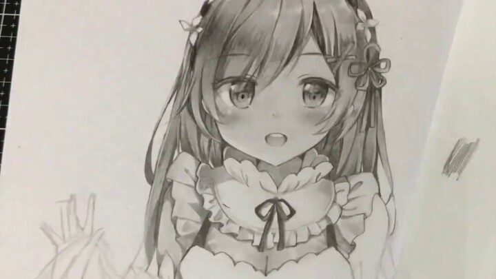 [Hand-drawn with pencil] Oh my god, my god, my god! What kind of pen can draw my wife so cute!