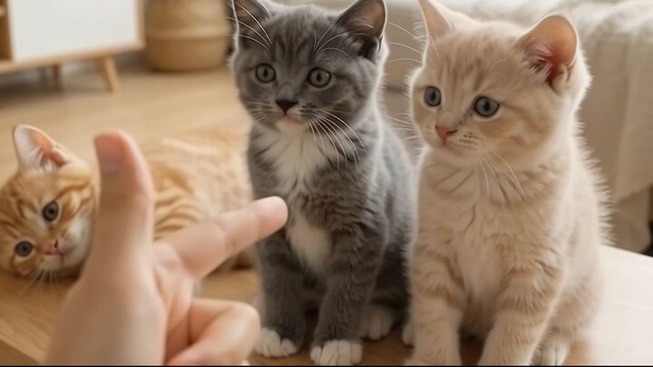 Kittens pretending to faint