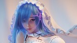 [Cấp CG] Dùng 3D làm bông hoa tóc dài để cưới Rem