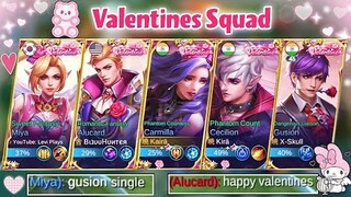 VALENTINES SQUAD!💖CECI X CARMI, ALU X MIYA, GUSION💗MLBB COUPLES😍(≧◡≦) EP 12🌸