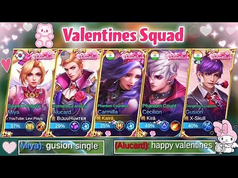 VALENTINES SQUAD!💖CECI X CARMI, ALU X MIYA, GUSION💗MLBB COUPLES😍(≧◡≦) EP 12🌸