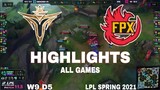 Highlight V5 vs FPX All Game LPL Mùa Xuân 2021 LPL Spring 2021 Victory Five vs FunPlus Phoenix