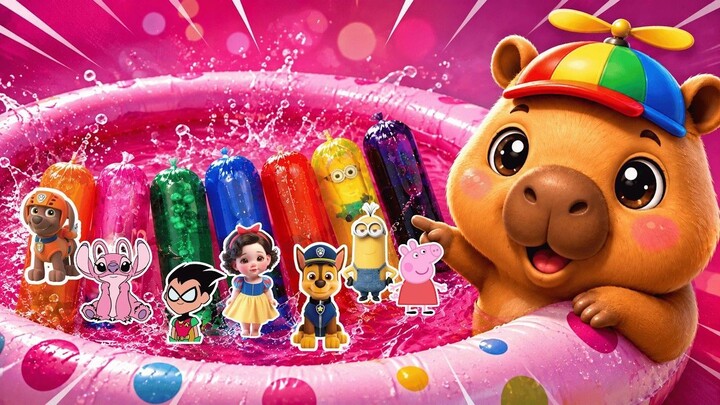 Paw Patrol Chase, Minions, Stitch & Peppa Pig Fun Water Play! 💦🌈 Colorful Toys for Kids