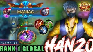 World Rank No.1 Hanzo | MANIAC🔥 Full Gameplay by HANS | Mobile Legeds Bang Bang