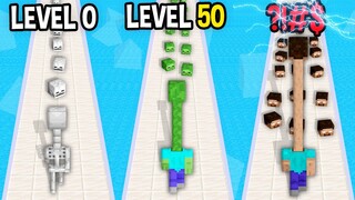Monster School: Long Neck Run GamePlay Mobile Game Runner Game Max Level LVL - Minecraft Animation