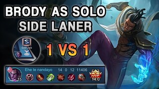 BRODY AS SOLO SIDE LANER IS INSANELY GOOD TOO | Mobile Legends