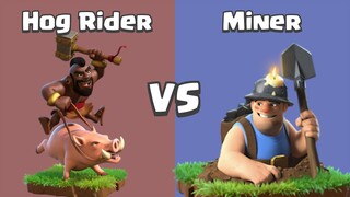 Every Level Hog Rider VS Every Level Miner | Clash of Clans