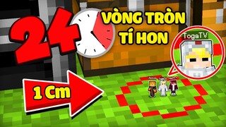 TÔ GÀ THỬ THÁCH 24H SINH TỒN TRONG VÒNG TRÒN TÍ HON 1CM TRONG MINECRAFT*TÔ GÀ SINH TỒN SIÊU NHỎ