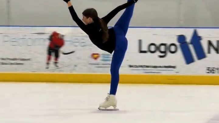 Ava Stephens shows off her skills on the ice