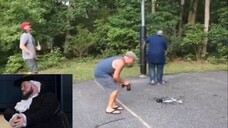 Joe Bump From Larry’s Lounge Does The Beer Basketball Rocket Challenge Webber's Reaction