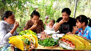 Bánh xèo miền tây ăn với rau vườn ngon hết chỗ chê | ATCL T207